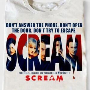 Hillbilly White Scream Movie Graphic T-Shirt - Size L